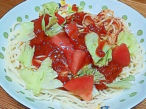 トマト冷製パスタ(*^^*)